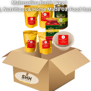 VEG -Large  Butti(500 gm) 7 Items Combo Pack ...........( 1.Mango Pickle 2.  Puliyogare 3. Bisibelebath Powder  4. Vangibath Powder 5. Peanut Chutney Powder 6. Dal Chutney Powder 7.Lemon Pickle .)